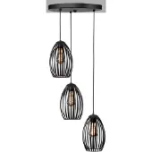 Highlight Hanglamp Gabbia zwart 3-lichts