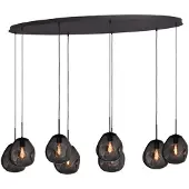 Masterlight Hanglamp Lava Oval 8x smoke glas Ø 24cm