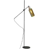 Masterlight Zwarte vloerlamp Bounty verstelbaar met cilindrisch glas