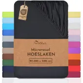 NatureMark Microvezel hoeslaken in vele maten en kleuren, 90x200cm Zwart