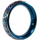 Black Label - Blue Wave Cockring - RVS - Blauw/Zilver 40 mm