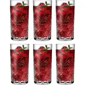 Glozini Bern Longdrinkglazen - Set van 6 - 270ml - Diamond Touch-design