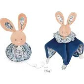 Helvetica Doudou bol 3 in 1 Blauwe Konijn - Doudou en Compagnie - Unisex - Geboorte - Acrylaat