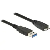 DeLOCK 85076, 5 meter, USB A, Micro-USB B, USB 3.2 Gen 1 (3.1 Gen 1), mannelijk/mannelijk, zwart
