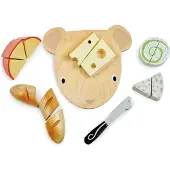 Tender Leaf Toys Houten Speelgoed - Snijplank met kaas - 15 Onderdele - - OneSize - Speelgoedeten