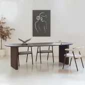 Giga Meubel Eettafel Aya Walnoot Deens Ovaal 180cm