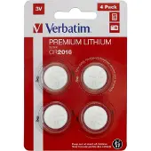 Verbatim Premium Lithium Knopcellen CR2016 Set van 4 3V