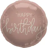 Folat - Crème roze folieballon happy birthday - 45 cm