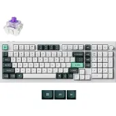 Keychron Q5 HE QMK, met kabel en draadloos, USB + RF draadloos + Bluetooth, magnetische mechanische toetsen, QWERTY-indeling, RGB LED-verlichting, wit