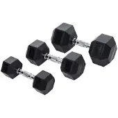 Taurus Hex TPE Single Dumbbell 10kg – Hexagonale Halter met Rubberen Coating – Antislip Grip – Functionele en Krachttraining – Per Stuk Geleverd