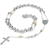 LGT JWLS LGT Jewels Rozenkrans Edelstaal kralen Goudkleurig Zilverkleurig