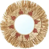 Vertbaudet Ronde raffia spiegel beige/roze