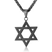 Mendes heren ketting Edelstaal David Ster Zwart