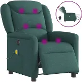 vidaXL Massagestoel elektrisch verstelbaar stof donkergroen