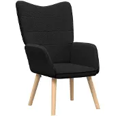 vidaXL Fauteuil Zwart 62 x 67 x 95,5 cm Sherpa Stof