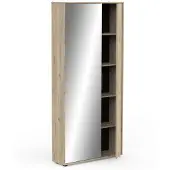 CALICOSY Schoenenkast 2 deuren en 1 spiegel l82,8 cm ebony