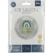 Folat - Folieballon Verjaardag Regenboog Blauw - 45 cm