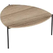 Oviala - Driehoekige salontafel in staal en FSC-houteffect - Eddie