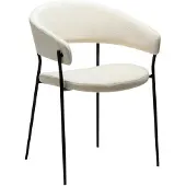 Ebuy24 Reboot Dan-Form eetkamerstoel met armleuningen bouclé beige.
