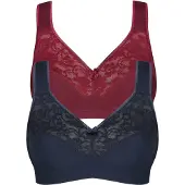 Susa BH zonder beugel katoen | duo pak | Rood en blauw
