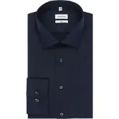 Seidensticker Slim Fit Overhemd donkerblauw, Effen