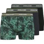 Jack & Jones Boxershorts 'JACEZRA LEAVES' groen / zwart