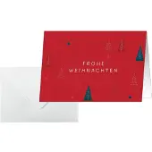 Sigel kerstkaart Ruby Pines, A6 liggend, 25 kaarten + 25 enveloppen