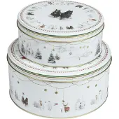 Wik & Walsøe Julemorgen Story koekblik 2-delig Wit-multi