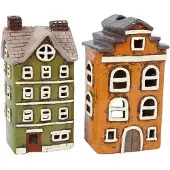 Countryfield Theelicht Huis Dann 13,2x10x22,5cm Bruin bruin Aardewerk