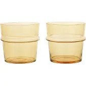 Ferm Living Boya drinkglas laag 30 cl 2-pack Yellow