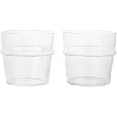 Ferm Living Waterglas Boya Low Clear With Bubbles 300 ml (Set van 2)