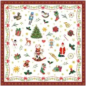 Ambiente Kerstservetten - 20x - gedecoreerd - rood - 33 x 33 cm - 3 laags - kerst thema - Papieren kerstservetten - Papieren wegwerpservetten 3-laags