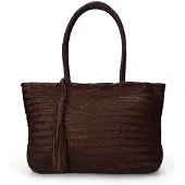 Manfield Handtas donkerbruin