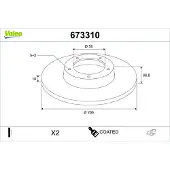 Valeo 673310 Remschijf
