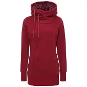 Forplay Trui met capuchon - Adele - S tot XL - voor Vrouwen - rood-zwart - Maat XL