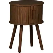 Sweeek Scandinavisch nachtkastje houtdecor met 2 schuifdeuren Walnoot