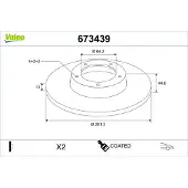 Valeo 673439 Remschijf