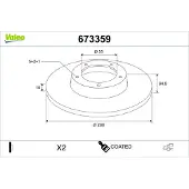 Valeo 673359 Remschijf