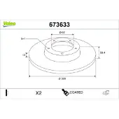Valeo 673633 Remschijf