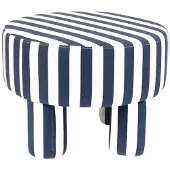 Homla Puff - Pouffe - Blauw en Wit - 50x50x37 cm