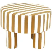 Homla Puff - 50x50x37 cm - Beige & Wit