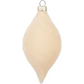 Clayre & Eef Kerstbal Overig Ø 7x13 cm Beige Glas Kerstballen