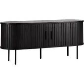 Oviala - TV-meubel in melamine en staal 120 cm zwart - Marius