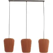Light & Living Hanglamp 3L 103x30x143 cm BIBURY hout print d bruin+terra