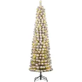 Edelman Kunstkerstboom Charlton pilar groen frosted H185 x dia. 53 cm met 120 LED warm wit Black Box