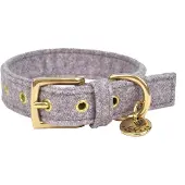 Vadigran Hondenhalsband Stof Lichtgrijs Goudkleurig