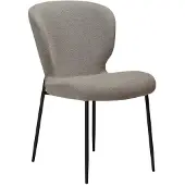 Ebuy24 Glory Dan-Form eetkamerstoel bouclé lichtbruin.