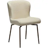 Ebuy24 Glam Dan-Form eetkamerstoel draaivoet bouclé offwhite.