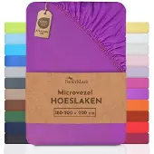 NatureMark Microvezel hoeslaken in vele maten en kleuren, 180x200cm paars