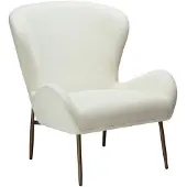Ebuy24 Glam Dan-Form fauteuil bouclé wit.